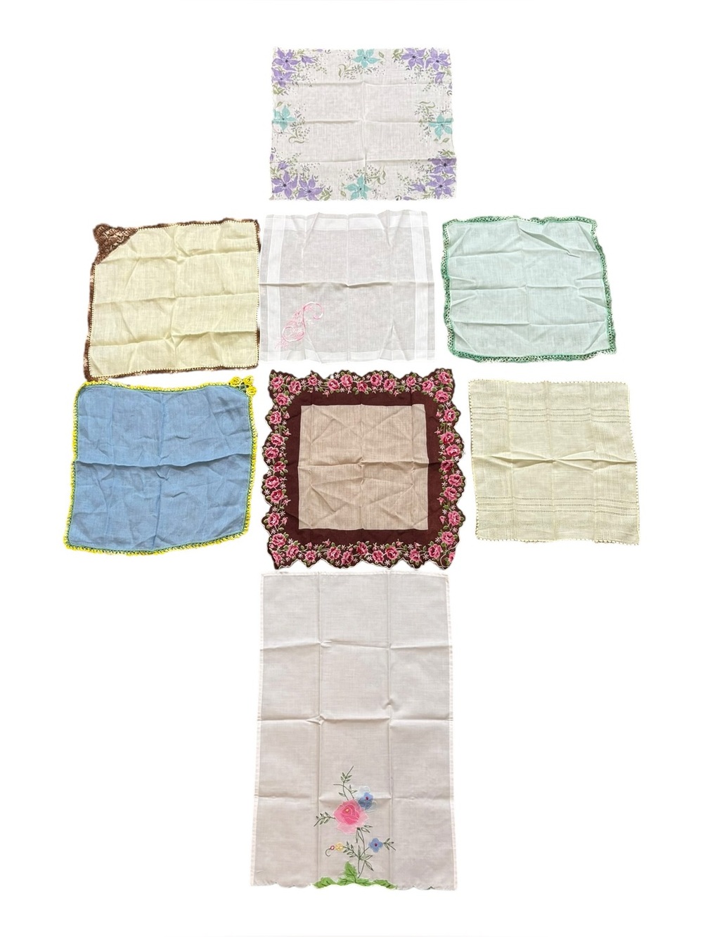 Lot of 8 Vintage Handkerchiefs in Excellent Condition